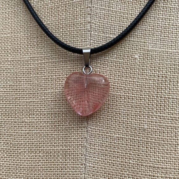 Handmade Genuine Stone/Glass Heart Amulet Necklace - Picture 12 of 12